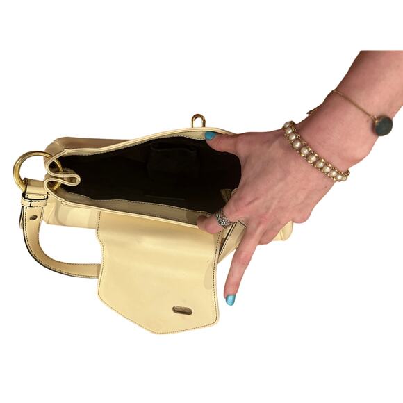 Tanner Krolle - Leather Satchel Bag - Cream with Silver Hook